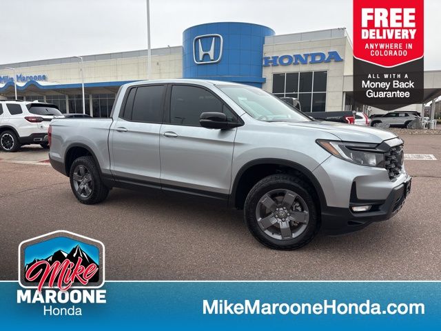 Solar Silver Metallic 2025 Honda Ridgeline TrailSport AWD Pickup Truck All-Wheel Drive 9-Speed Automatic