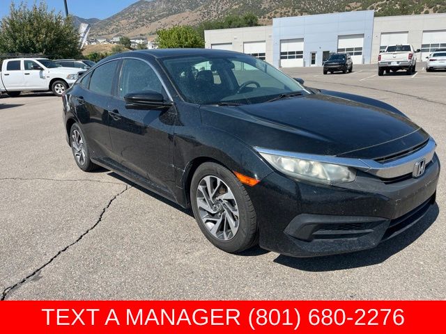 Crystal Black Pearl 2016 Honda Civic Sedan Front-Wheel Drive Continuously Variable Transmission
