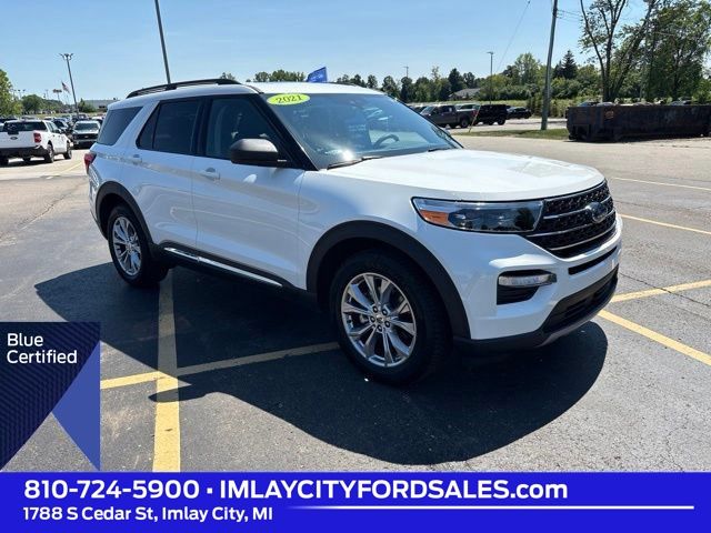 Star White Metallic Tri-Coat 2021 Ford Explorer SUV / Crossover All-Wheel Drive Automatic