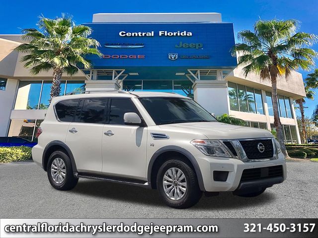 Pearl White Tricoat 2020 Nissan Armada SV RWD SUV / Crossover 4X2 7-Speed Automatic