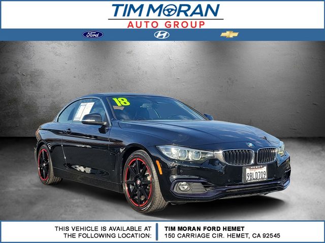 Jet Black 2018 BMW 4 Series Convertible Rear-Wheel Drive 8-Speed Automatic