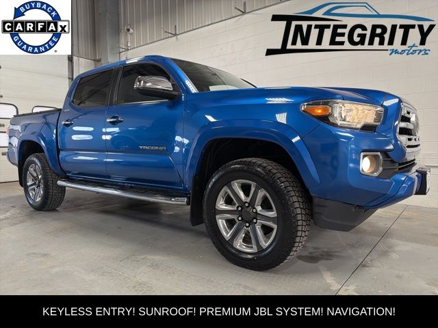 Blue 2018 Toyota Tacoma Limited Double Cab 4WD Pickup Truck Four-Wheel Drive 6-Speed Automatic