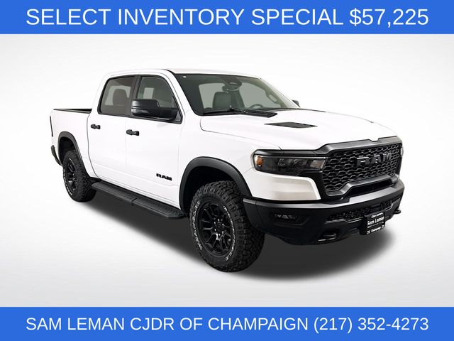 Bright White Clearcoat 2026 RAM 1500 Rebel Crew Cab 4WD Pickup Truck Four-Wheel Drive 8-Speed Automatic