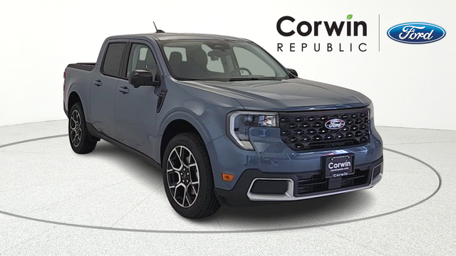 Blue (Azure Gray Met Tri-Coat) 2026 Ford Maverick Lariat SuperCrew AWD Pickup Truck All-Wheel Drive 8-Speed Automatic