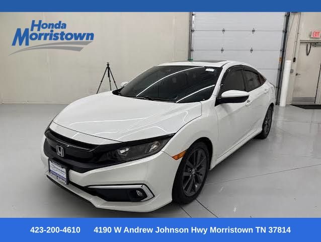 Platinum White 2020 Honda Civic Sedan Front-Wheel Drive Continuously Variable Transmission