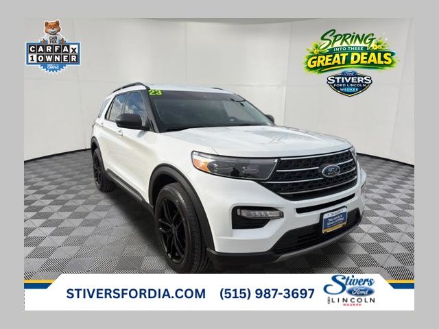 Star White Metallic Tri-Coat 2023 Ford Explorer XLT AWD SUV / Crossover All-Wheel Drive Automatic