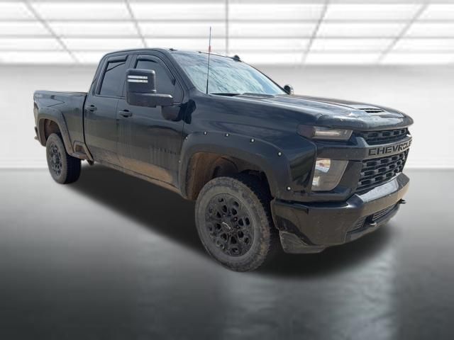 Black 2022 Chevrolet Silverado 2500HD Custom Double Cab 4WD Pickup Truck Four-Wheel Drive 6-Speed Automatic