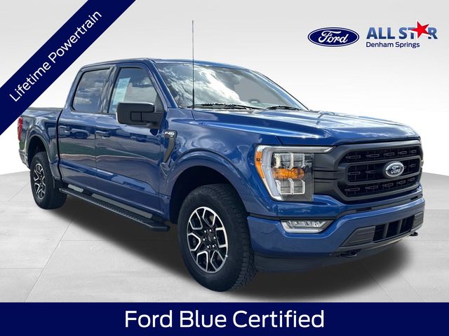 Atlas Blue Metallic 2022 Ford F-150 XLT SuperCrew 4WD Pickup Truck Four-Wheel Drive Automatic
