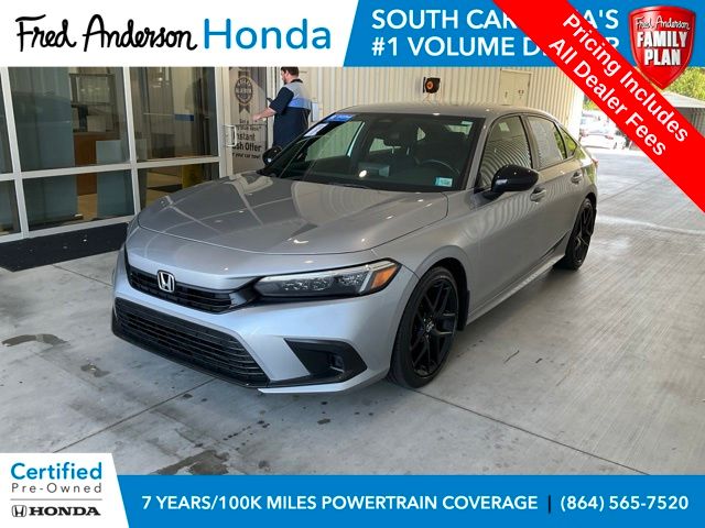 Silver Metallic 2023 Honda Civic Sedan Front-Wheel Drive Continuously Variable Transmission