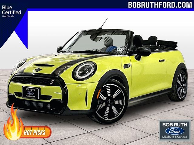 Zesty Yellow 2022 MINI Cooper Convertible Front-Wheel Drive 7-Speed Automatic