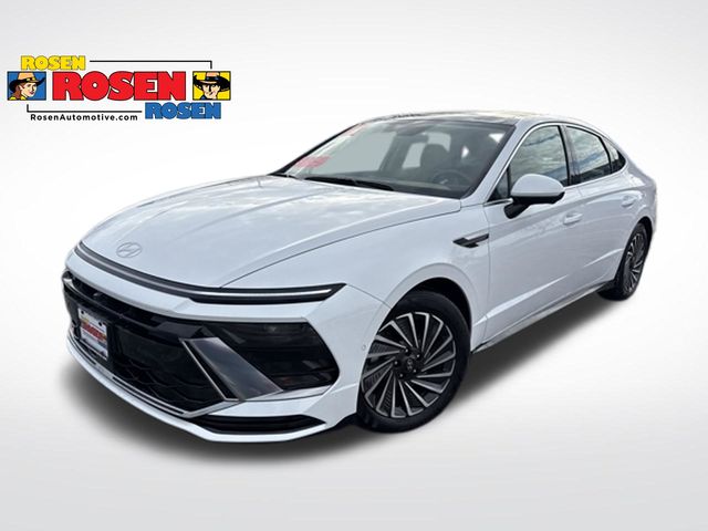 Serenity White 2025 Hyundai Sonata Hybrid Limited FWD Sedan Front-Wheel Drive 6-Speed Automatic