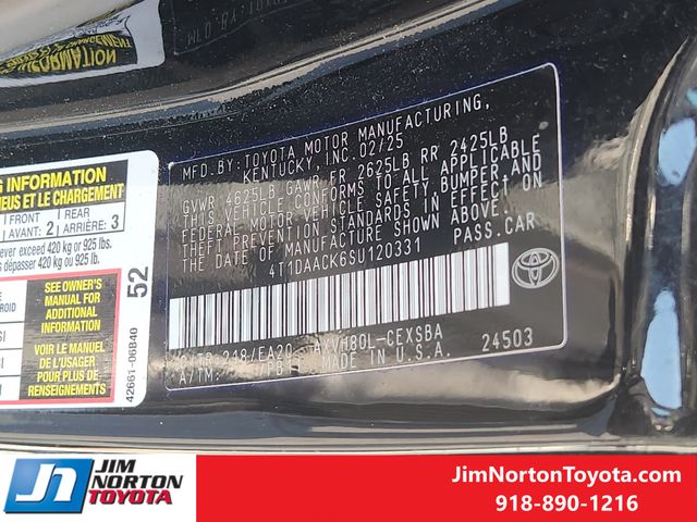 Used 2025 Toyota Camry Sedan