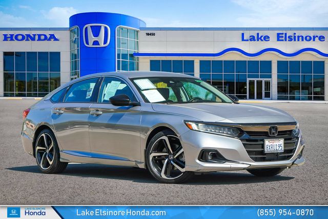 Lunar Silver Metallic 2021 Honda Accord Sedan Front-Wheel Drive Continuously Variable Transmission