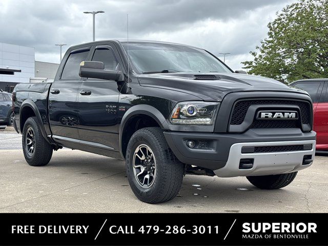 Brilliant Black Crystal Pearlcoat 2018 RAM 1500 Rebel Crew Cab 4WD Pickup Truck Four-Wheel Drive 8-Speed Automatic