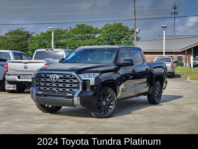 Midnight Black 2024 Toyota Tundra Platinum CrewMax Cab 4WD Pickup Truck Four-Wheel Drive Automatic