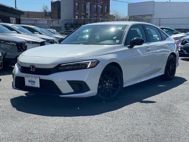 Platinum White Pearl 2024 Honda Civic Sport FWD Sedan Front-Wheel Drive Continuously Variable Transmission