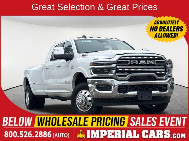 Bright White Clearcoat 2026 RAM 3500 Limited Mega Cab DRW 4WD Pickup Truck Four-Wheel Drive 8-Speed Automatic