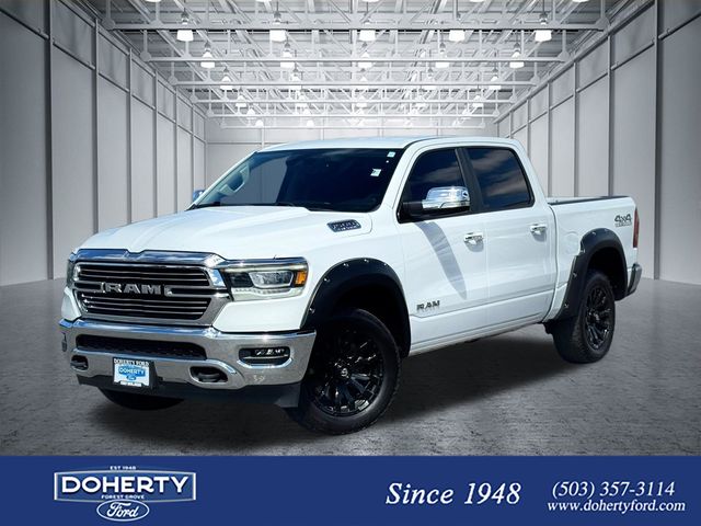 Bright White Clearcoat 2021 RAM 1500 Laramie Crew Cab 4WD Pickup Truck Four-Wheel Drive 8-Speed Automatic