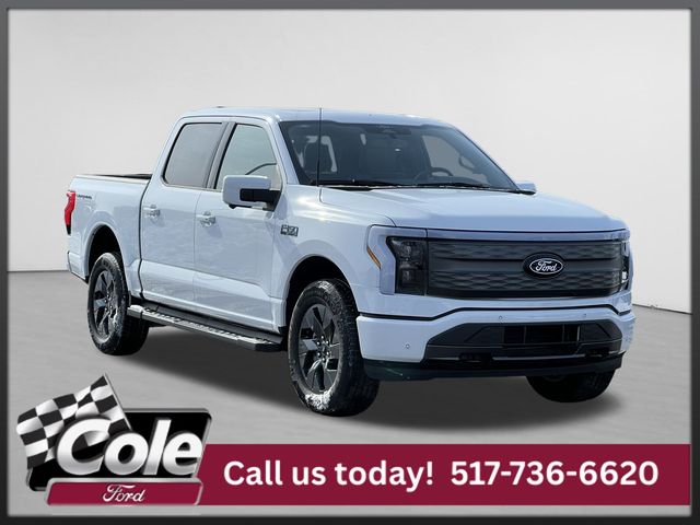 Oxford White 2025 Ford F-150 Lightning Lariat SuperCrew AWD Pickup Truck All-Wheel Drive Automatic