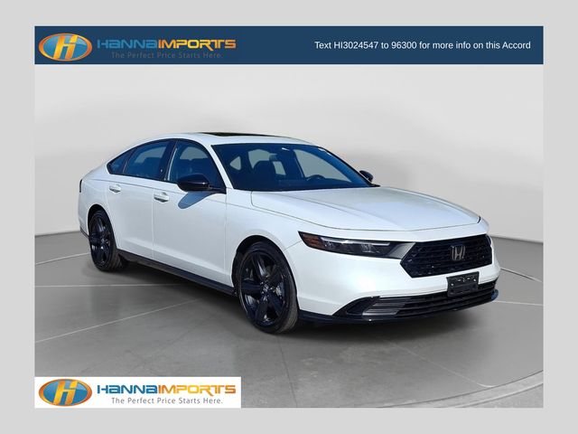White 2025 Honda Accord Hybrid Sedan Front-Wheel Drive Continuously Variable Transmission
