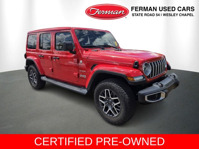 Firecracker Red Clearcoat 2024 Jeep Wrangler Sahara 4-Door 4WD SUV / Crossover Four-Wheel Drive 8-Speed Automatic