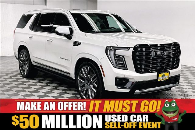 White Frost Tricoat 2025 GMC Yukon SUV / Crossover Four-Wheel Drive 10-Speed Automatic