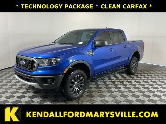 Lightning Blue 2019 Ford Ranger XLT SuperCrew 4WD Pickup Truck Four-Wheel Drive Automatic
