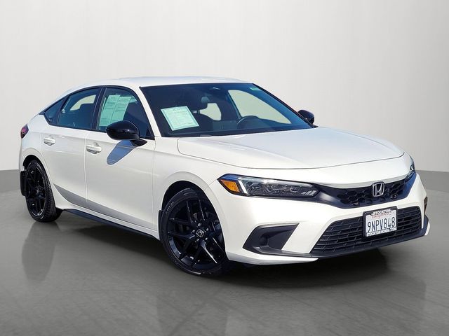 Platinum White 2024 Honda Civic Hatchback Hatchback Front-Wheel Drive Continuously Variable Transmission