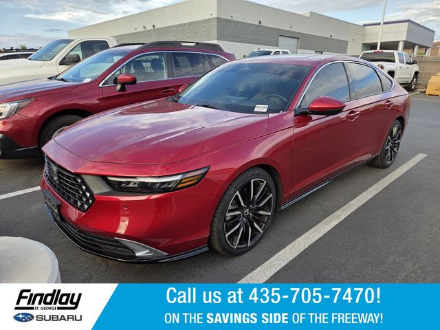 Radiant Red Metallic 2023 Honda Accord Hybrid Sedan Front-Wheel Drive Continuously Variable Transmission