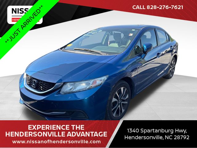 Dyno Blue Pearl 2015 Honda Civic EX Sedan Front-Wheel Drive Continuously Variable Transmission
