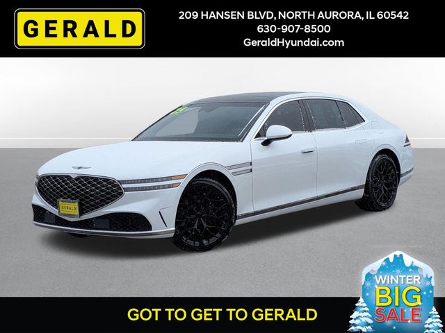 Uyuni White 2025 Genesis G90 3.5T e-Supercharger AWD Sedan All-Wheel Drive 8-Speed Automatic