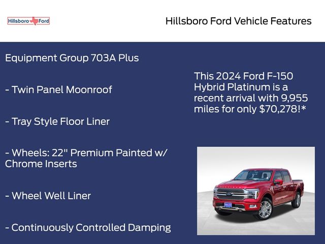 2024 Rapid Red Metallic Tinted Clearcoat Ford F-150 Platinum 4X4 Truck