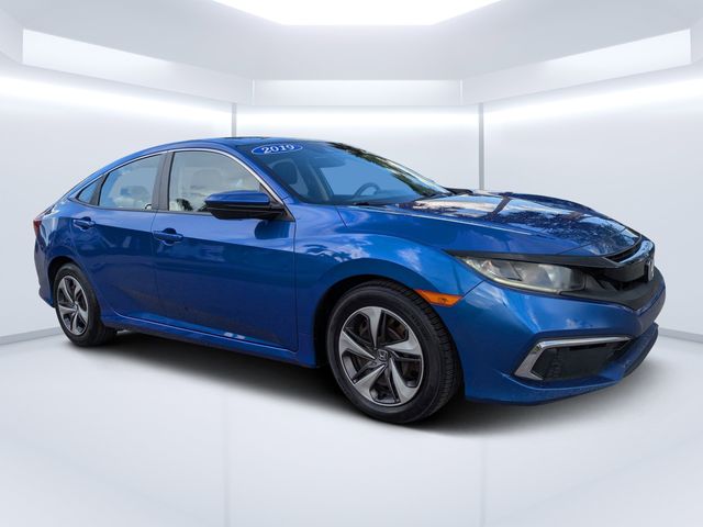 Blue 2019 Honda Civic LX FWD Sedan Front-Wheel Drive Continuously Variable Transmission