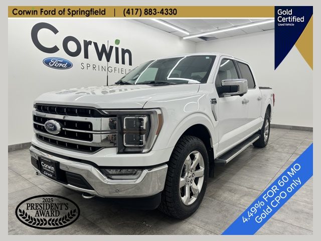 Oxford White 2022 Ford F-150 Lariat SuperCrew 4WD Pickup Truck Four-Wheel Drive Automatic