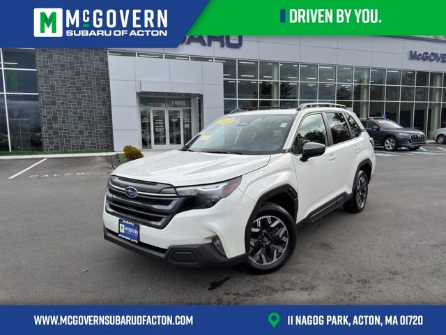 Crystal White Pearl 2025 Subaru Forester SUV / Crossover All-Wheel Drive Continuously Variable Transmission