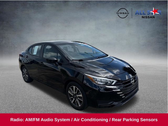 Super Black Metallic 2025 Nissan Versa Sedan Front-Wheel Drive Continuously Variable Transmission