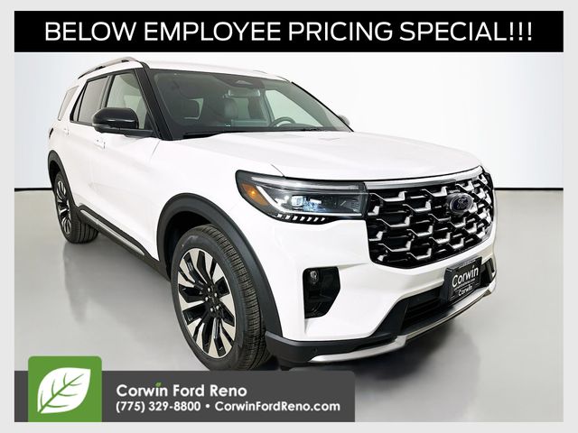 Star White Metallic Tri-Coat 2026 Ford Explorer Platinum AWD SUV / Crossover All-Wheel Drive Automatic