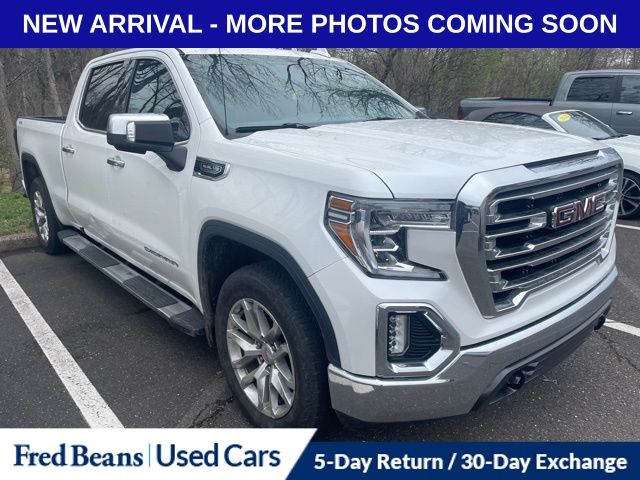 White Frost Tricoat 2019 GMC Sierra 1500 SLT Crew Cab 4WD Pickup Truck Four-Wheel Drive 8-Speed Automatic