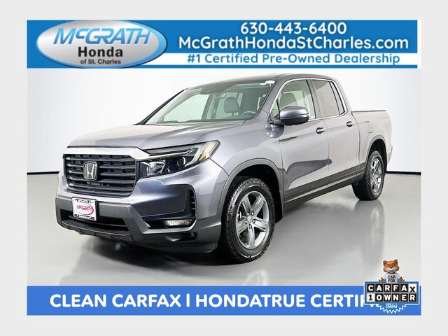 Gray (Modern Steel Metallic) 2023 Honda Ridgeline RTL AWD Pickup Truck All-Wheel Drive 9-Speed Automatic