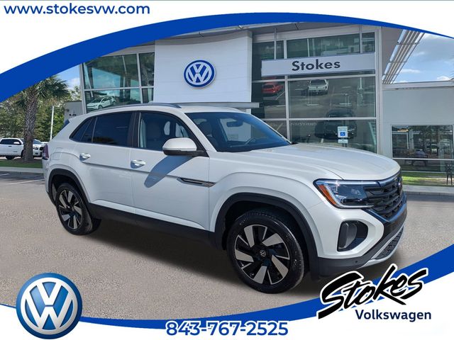 2026 Volkswagen Atlas Cross Sport 2.0T SE w/Technology White/off-white at Stokes Volkswagen