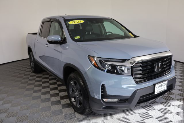 Blue 2022 Honda Ridgeline Pickup Truck All-Wheel Drive 9-Speed Automatic