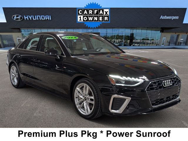Black 2024 Audi A4 quattro Premium Plus S Line 45 TFSI AWD Sedan All-Wheel Drive 7-Speed Automatic