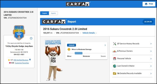 Used 2016 Subaru Crosstrek SUV