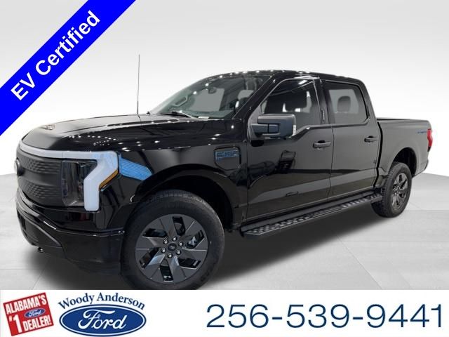 Agate Black Metallic 2024 Ford F-150 Lightning XLT SuperCrew AWD Pickup Truck All-Wheel Drive Automatic