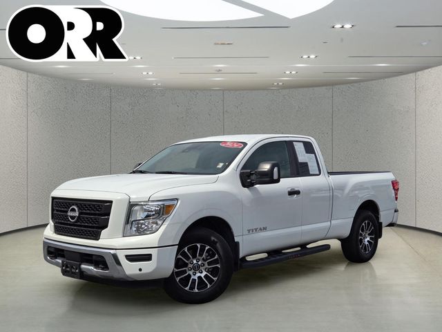 Glacier White 2024 Nissan Titan Pickup Truck Four-Wheel Drive 9-Speed Automatic