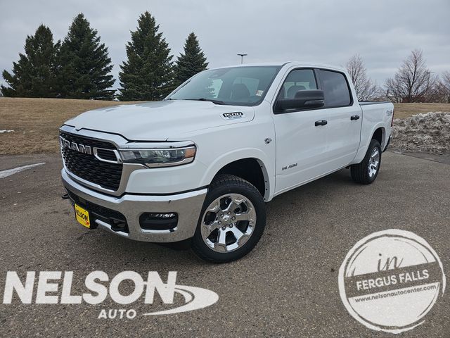 Bright White Clearcoat 2026 RAM 1500 Big Horn Crew Cab 4WD Pickup Truck Four-Wheel Drive 8-Speed Automatic