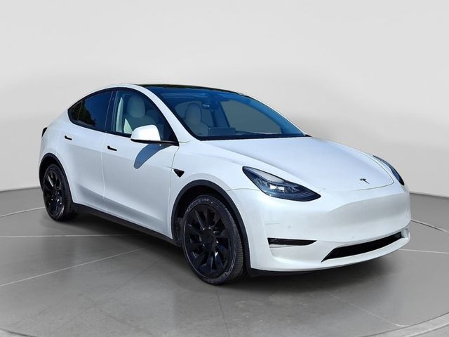 Pearl White Multi-Coat 2021 Tesla Model Y SUV / Crossover All-Wheel Drive 1-Speed Automatic