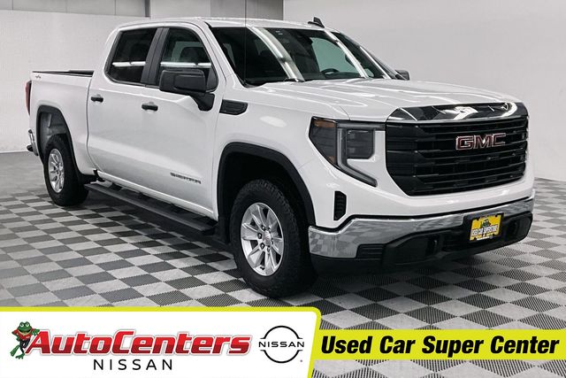 Summit White 2024 GMC Sierra 1500 Pro Crew Cab 4WD Pickup Truck Four-Wheel Drive 8-Speed Automatic