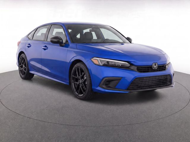 Blue 2024 Honda Civic Sedan Front-Wheel Drive Continuously Variable Transmission