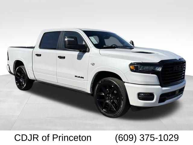 Ivory White Tri-Coat Pearlcoat 2026 RAM 1500 Laramie Crew Cab 4WD Pickup Truck Four-Wheel Drive 8-Speed Automatic